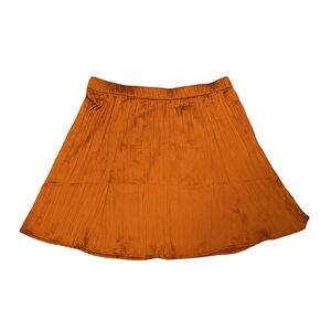 LOFT Vibrant Orange Bronze Metallic Mini Skirt